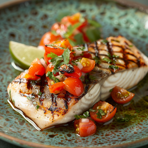 Grilled Kingfish Fillet with Charred Tomato Salsa Recipe