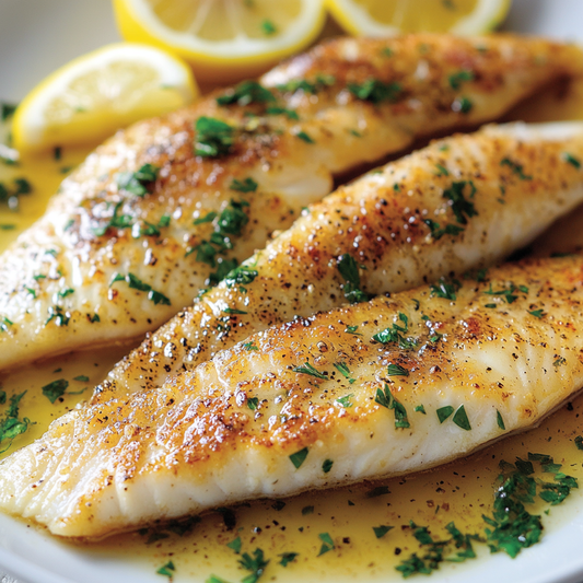 Golden Butterflied Flounder with Lemon and Parsley Recipe