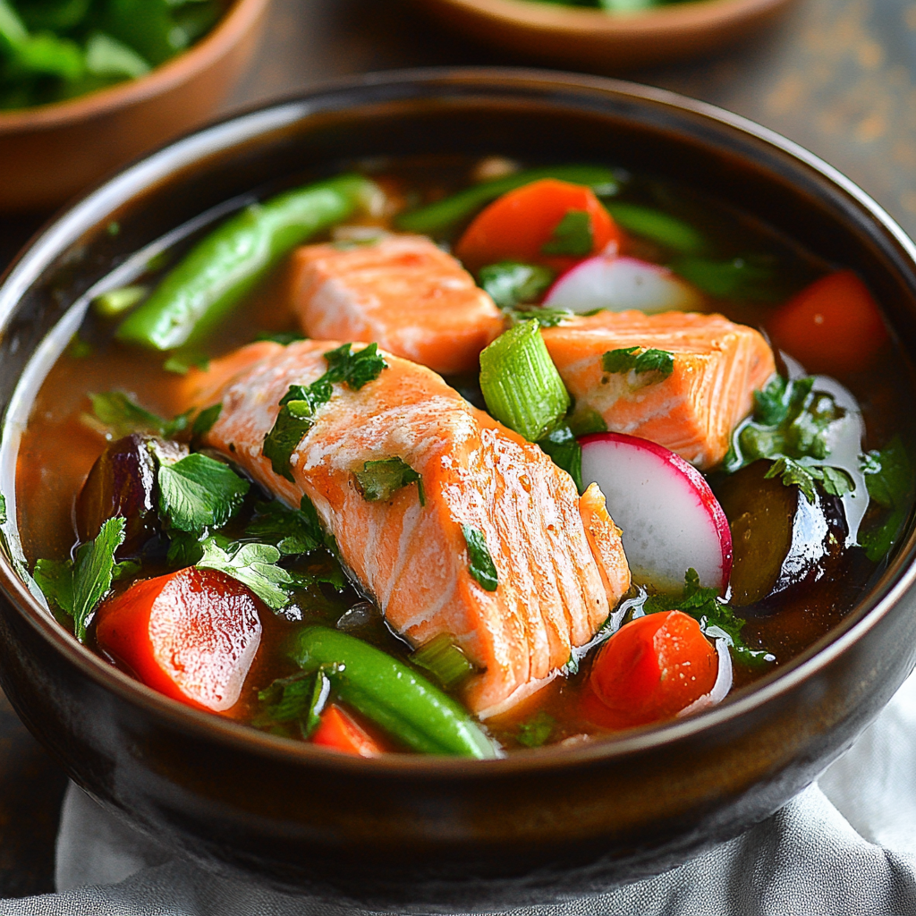 Salmon in Tangy Tamarind Broth Recipe