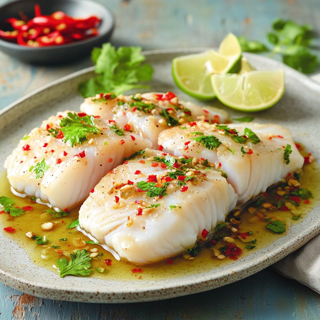 Zesty Steamed Cod with Lime and Garlic Recipe