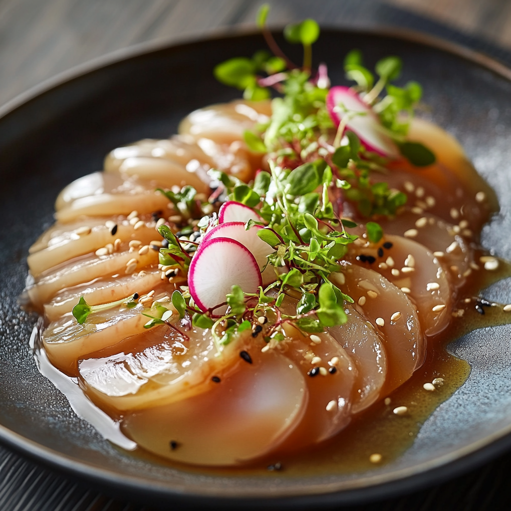 Abalone Sashimi with Citrus Soy Vinaigrette Recipe