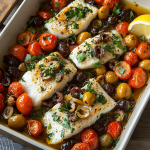 Oven-Roasted Barramundi with Tomato & Olive Medley Recipe