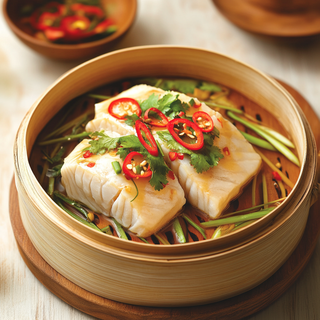 Steamed Barramundi with Ginger and Soy for Lunar New Year Recipe