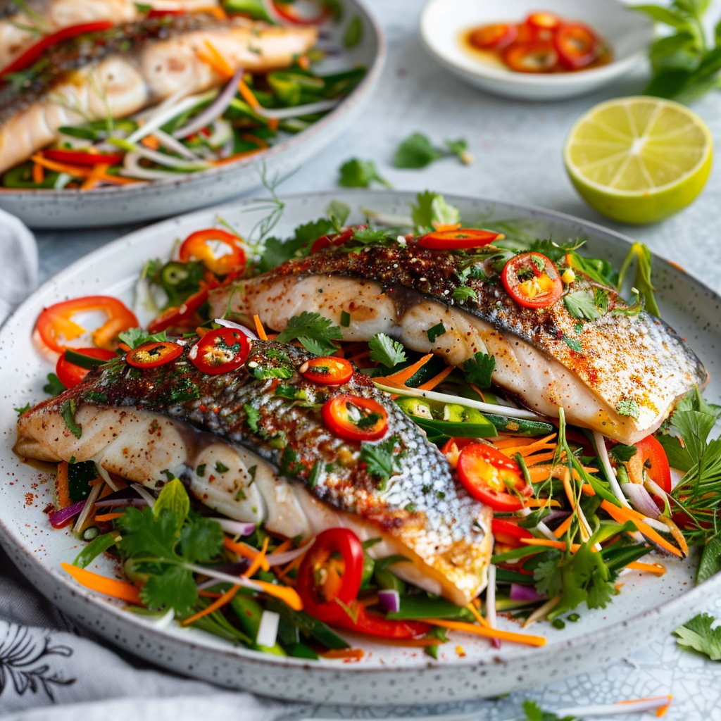 Yellowfin Bream with Vietnamese Salad Recipe – Getfish Seafood
