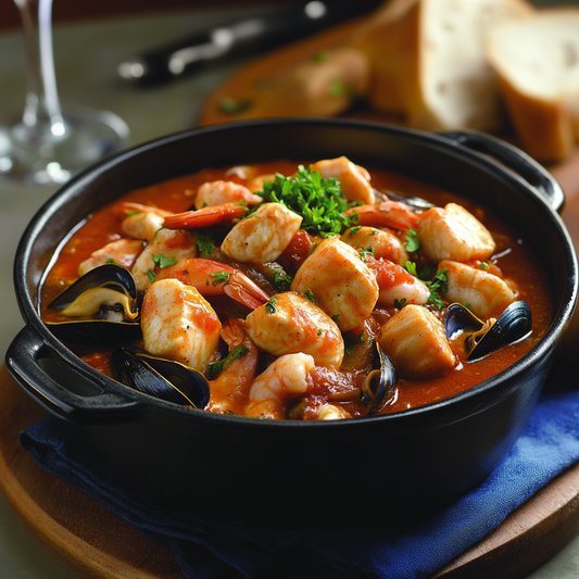 Spanish Caldereta with Fresh Seafood Medley Recipe