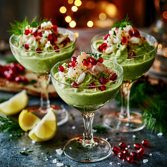 Festive Crab Cocktail with Avocado Cream Recipe