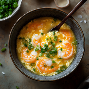 Silky Prawn and Egg Ribbon Soup Recipe