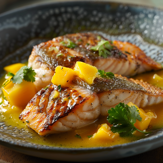 Barramundi Fillets with Tropical Mango Sauce Recipe