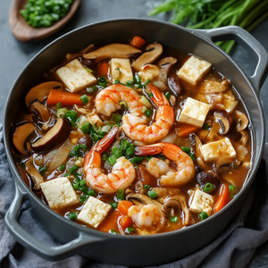 Mushroom and Prawn Sukiyaki Hot Pot Recipe