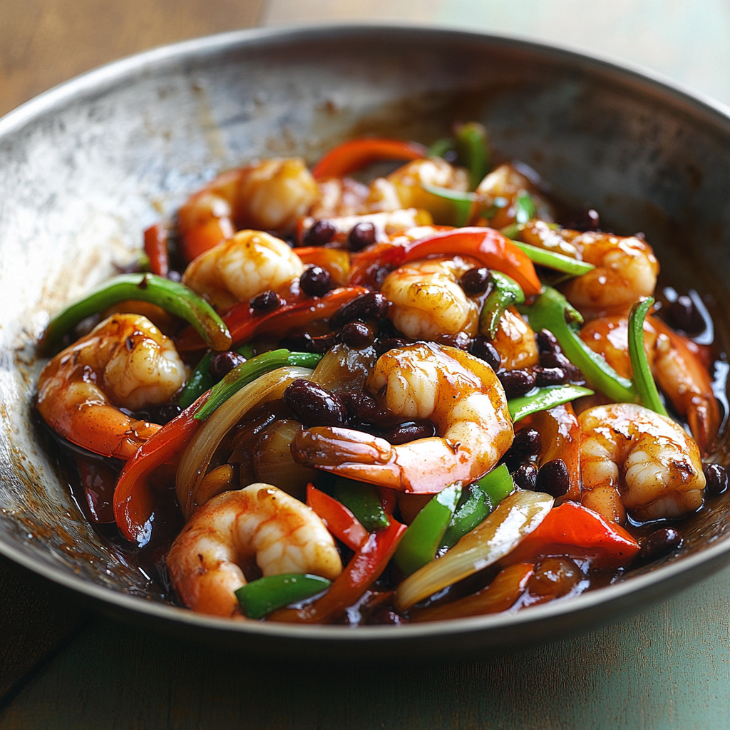 Stir-Fried Prawns with Black Bean Sauce Recipe