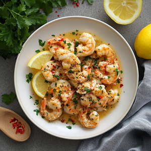 Spicy Chilli Garlic Prawns with Lemon Butter Sauce Recipe