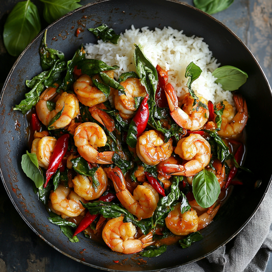 Spicy Prawn and Thai Basil Stir-Fry Recipe