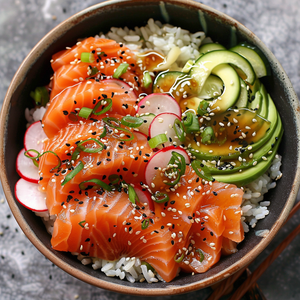 Umami Soy Salmon Sashimi Bowl Recipe