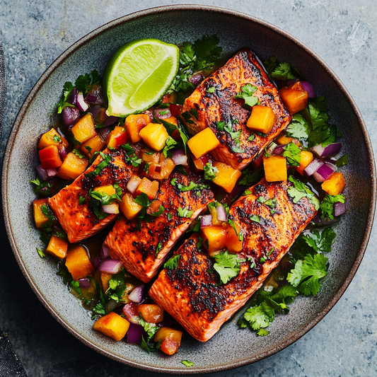 Smoky Tasmanian Salmon with Papaya Salsa Recipe