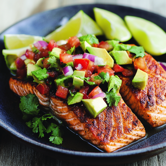 Latin-Spiced Tasmanian Salmon with Avocado Salsa Recipe