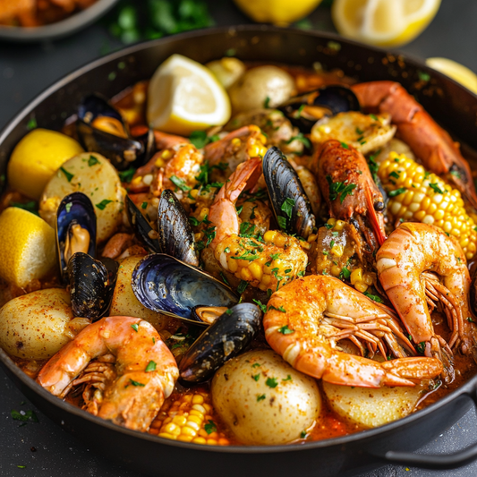 Cajun Seafood Boil with Spicy Butter Sauce Recipe