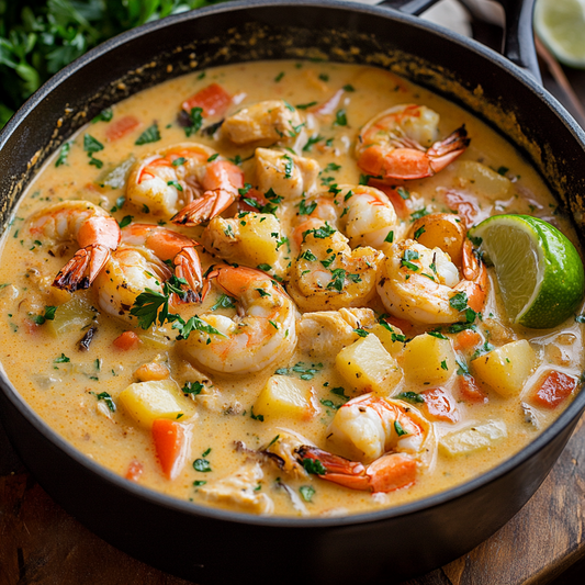 Creamy Caribbean Prawn and Snapper Chowder Recipe