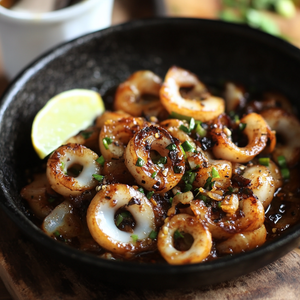 Savoury Squid Adobo with Garlic and Soy