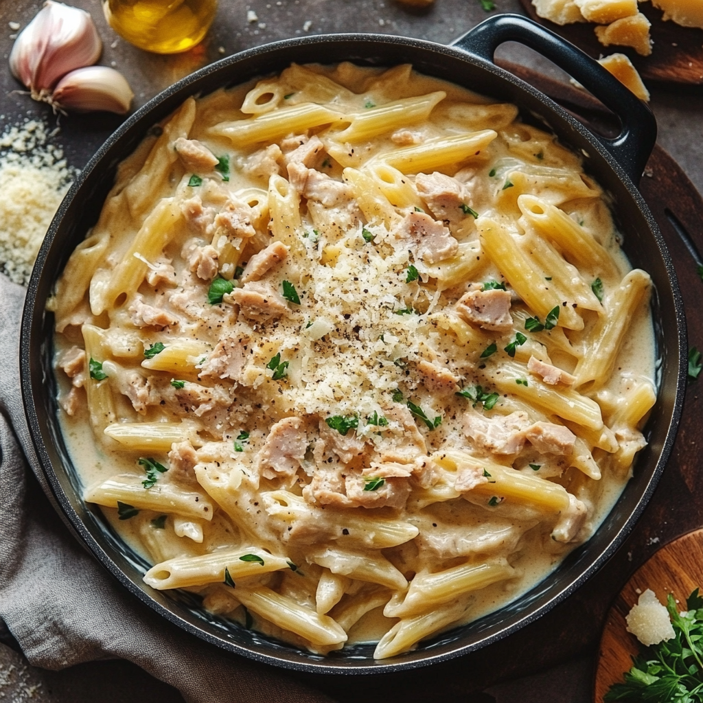 One-Pan Creamy Tuna & Herb Pasta Recipe