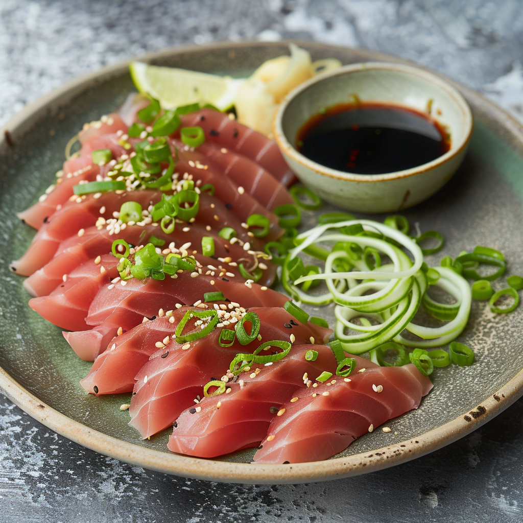 Tuna Sashimi with Ginger Lime Dressing Recipe Getfish Seafood