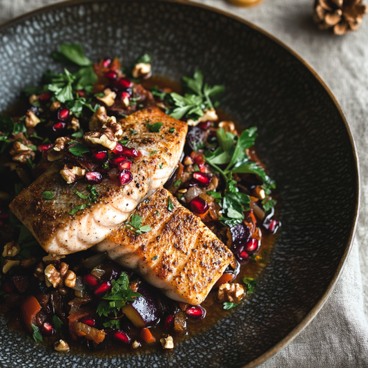 Spiced Coral Trout with Christmas Eggplant Relish Recipe