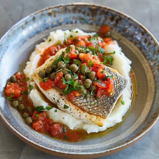 Barramundi with Zesty Tomato-Caper Relish Recipe