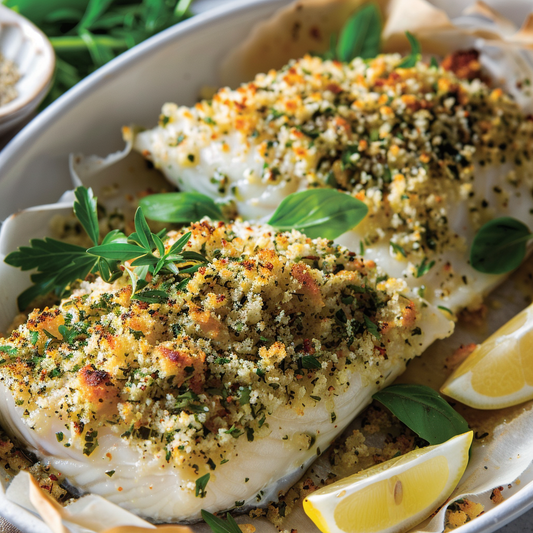 Baked Barramundi with Herbed Breadcrumb Topping Recipe