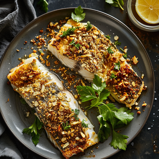 Air-Fried Almond-Crusted Barramundi Recipe