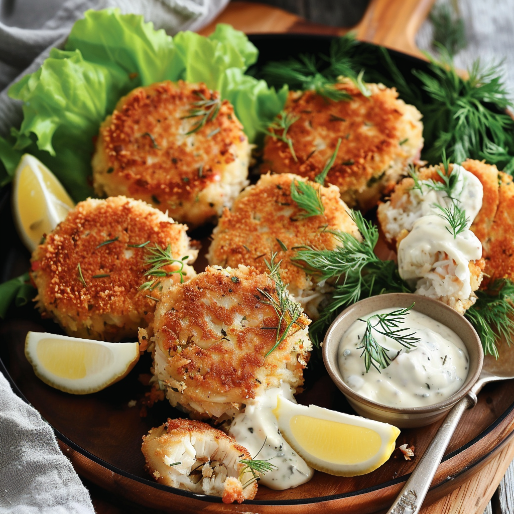 Classic Crab Cakes with Quick Tartare Sauce Recipe