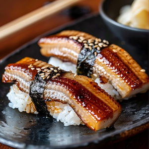 Elegant Eel Sashimi Nigiri with Sesame Nori Wrap Recipe