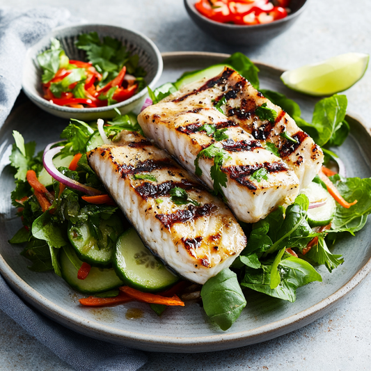 Chargrilled Kingfish with Chilli and Herb Salad Recipe