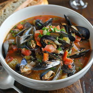 Lush Mussel and Vegetable Soup Recipe