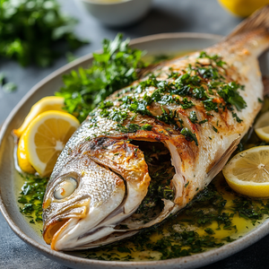 Roasted Whole Ocean Perch with Herb and Lemon Infusion Recipe