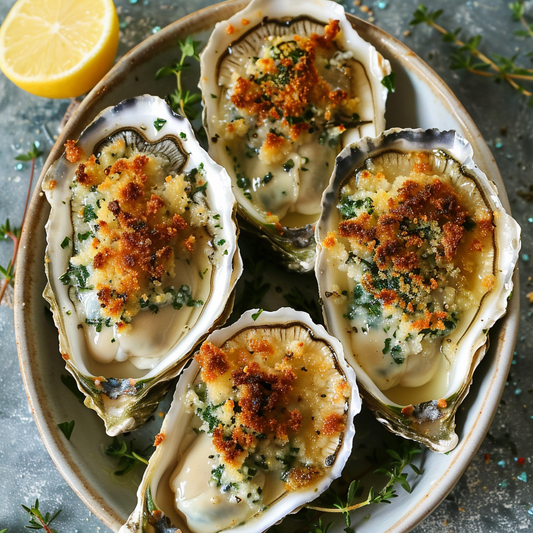 Creamy Garlic and Herb Baked Oysters Recipe