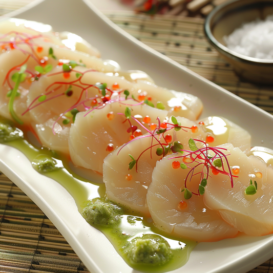 Silky Scallop Sashimi with Zesty Wasabi-Lime Dressing Recipe