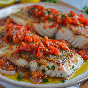 Baked Snapper with Pimiento Sauce Recipe