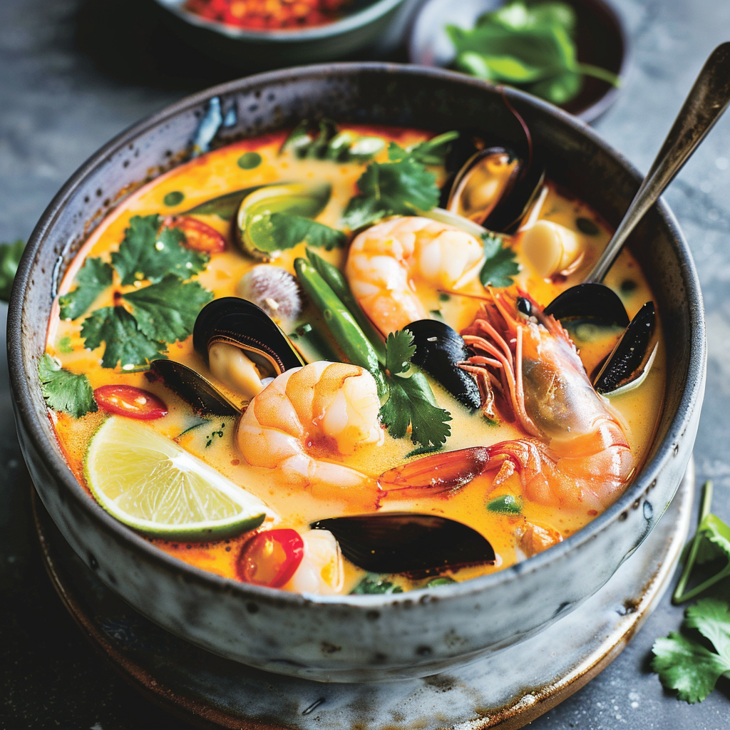 Savoury Thai Seafood Soup with Coconut and Lime Recipe – Getfish Seafood