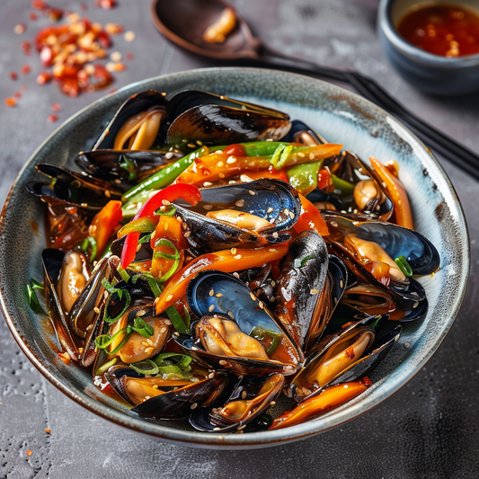 Mussel Stir-Fry with Spicy Garlic Sauce Recipe