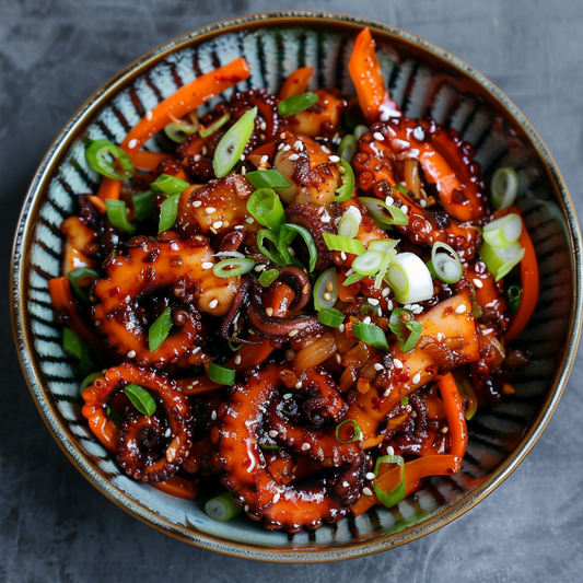 Fiery Korean-Style Baby Octopus Stir-Fry Recipe