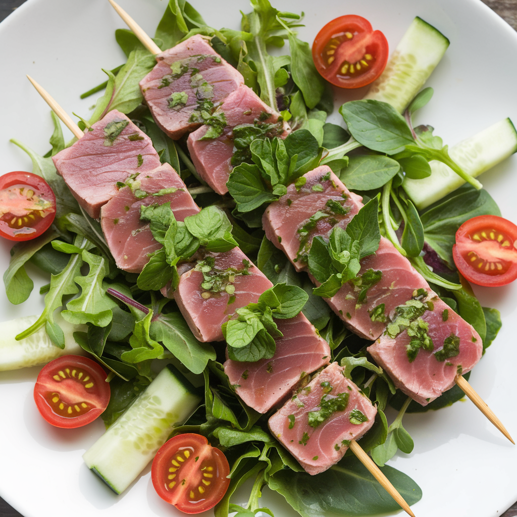 Tangy Herb Tuna Skewers recipe