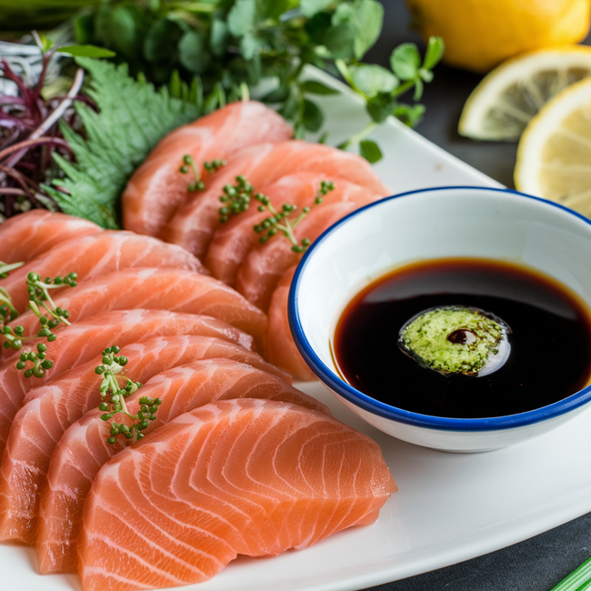 Snapper Sashimi with Zesty Wasabi Soy Dip