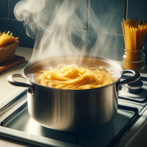 煮意大利面和豌豆: