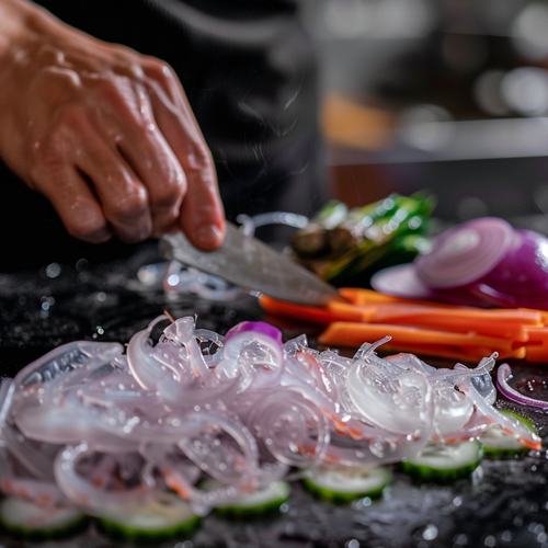 Prepare the Jellyfish and Vegetables