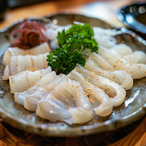 Elegant Cuttlefish Sashimi with Black Noodles Recipe – Getfish Seafood