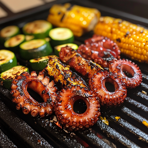 Grill the Octopus and Vegetables