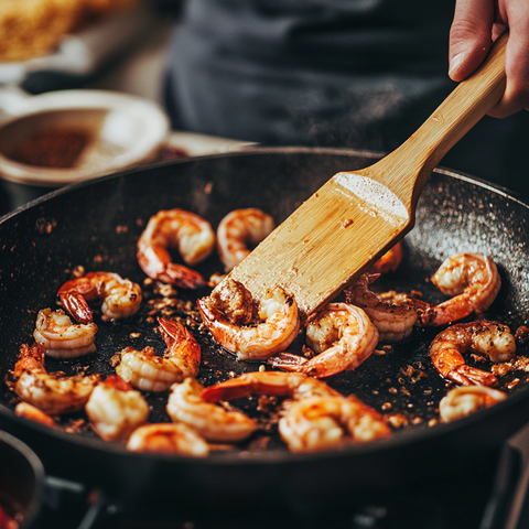 Cook the Prawns and Mix the Dressing