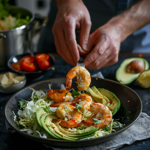 Prepare Prawns and Avocado