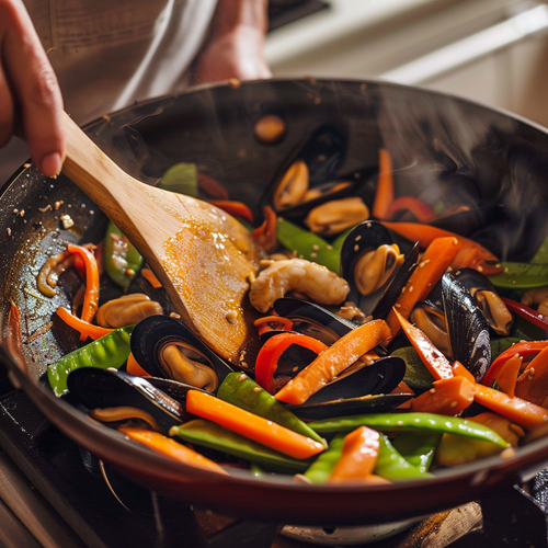 Musselshell Fry Mussel Stir-Fry with Spicy Garlic Sauce Recipe – Getfish Seafood