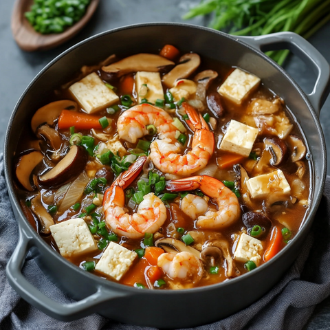 Cook the Prawns and Tofu