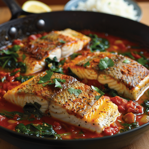 Snapper Simmered in Aromatic Tomato Sauce Recipe – Getfish Seafood